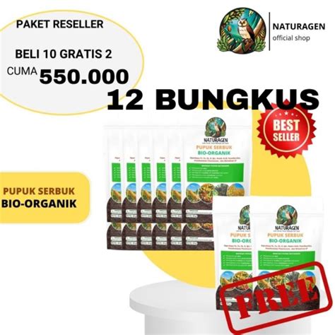 Jual 12 Bungkus Harga Super Hemat BISA COD Pupuk Naturagen Pupuk Padi