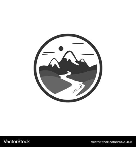 Mountain river logo Royalty Free Vector Image - VectorStock