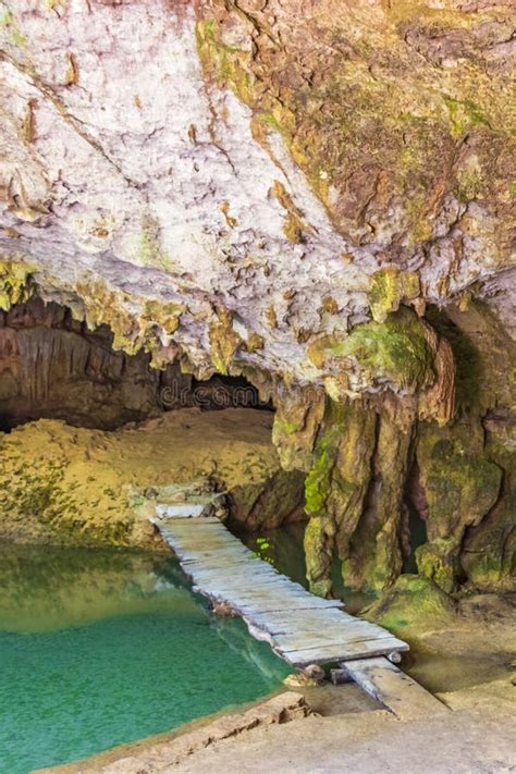 Amazing Blue Turquoise Water And Limestone Cave Sinkhole Cenote Mexico