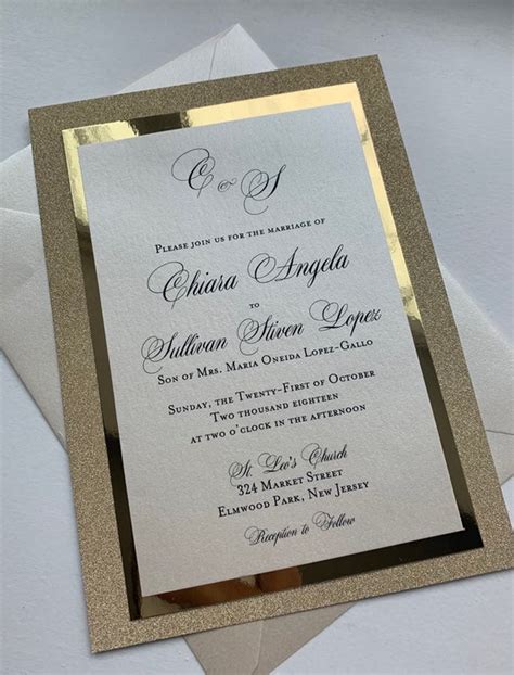 Gold Glitter Invitation Gold Glitter Invitation Wedding | Etsy