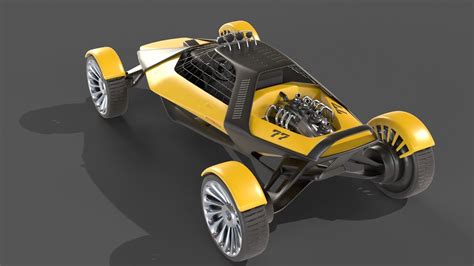 3D Model Sci Fi Futuristic Racer Buggy VR AR Low Poly CGTrader