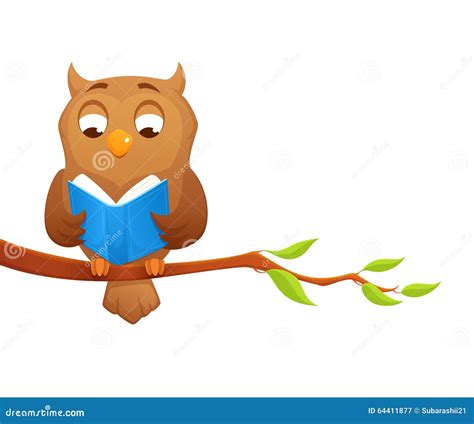 Illustration Of A Wise Owl Reading A Book Stock Vector Illustration