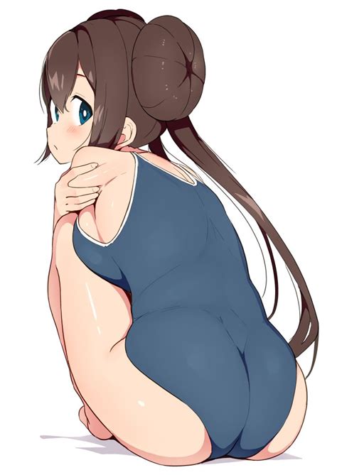 Rule 34 1girls Ass Blue Eyes Blush Breasts Brown Hair Double Bun