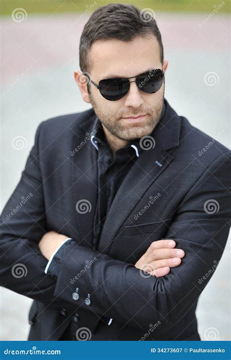 Portrait Of Handsome Man Wearing Sunglasses Outdoors Stock Image Image Of Friendly Model