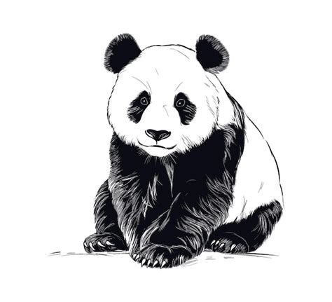 Premium Vector Hand Drawn Panda Outline Illustration