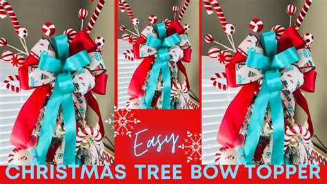 Easy Christmas Tree Bow Topper 🎄how To Tie A Large Bow🎄wreath Bow Garland Swag T Wrapping