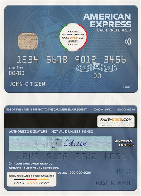 Usa Fifth Third Bank Amex Blue Cash Preferred Card Template In Psd