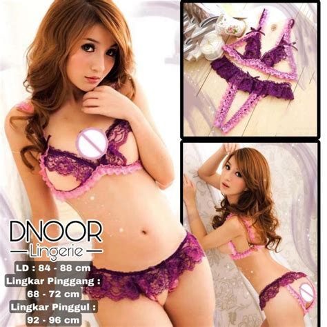 Jual Lingerie Set Bra Dan G String Transparant Pita Bunga Seksi Baju