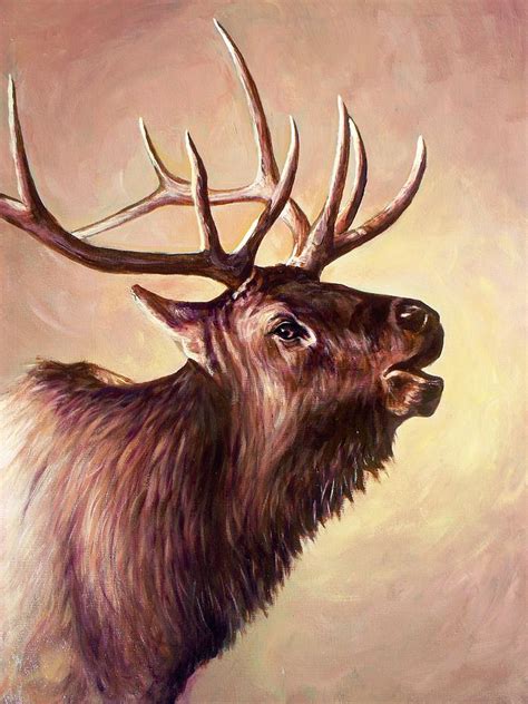 Bugling Elk Painting By Ed Breeding Fine Art America