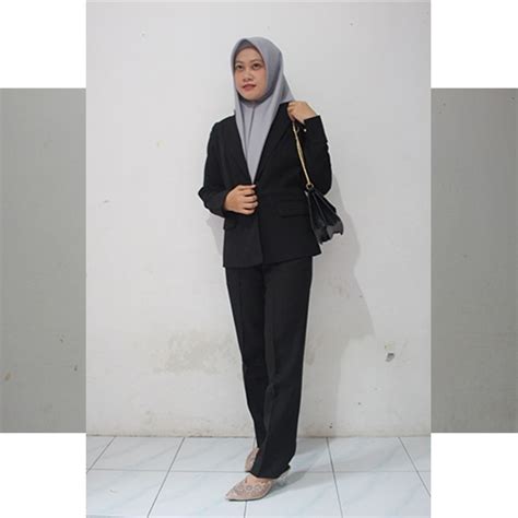 Jual Setelan Blazer Kancing Dua Rok Dan Celana Blazer Azkia Seragam