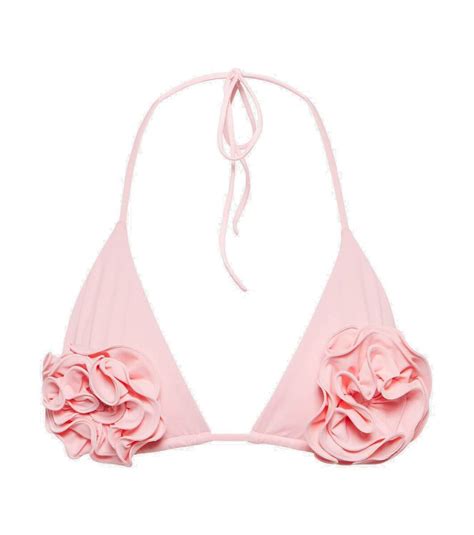 Magda Butrym Floral appliqué triangle bikini top Magda Butrym