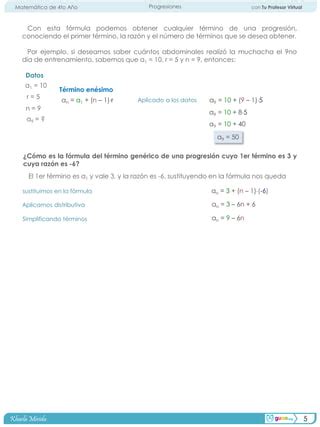 Progresiones Definici N Aritm Ticas Y Geom Tricas Pdf