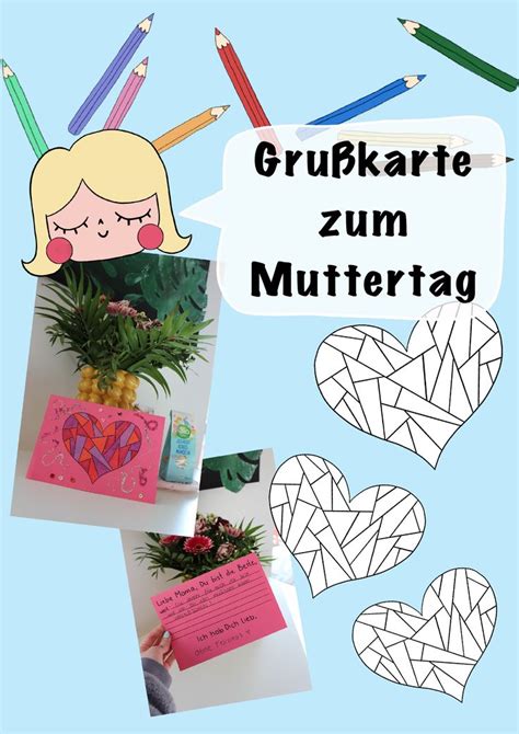 Grußkarte zum Muttertag Basteln und Gestalten Unterrichtsmaterial