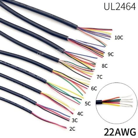 5Meters UL2464 Sheathed Wire Cable 22AWG Channl Audio Line 2 3 4 Core