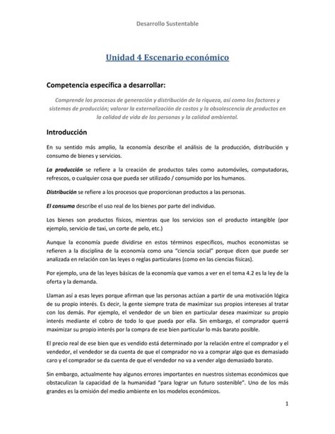 Unidad Escenario Economico Pdf