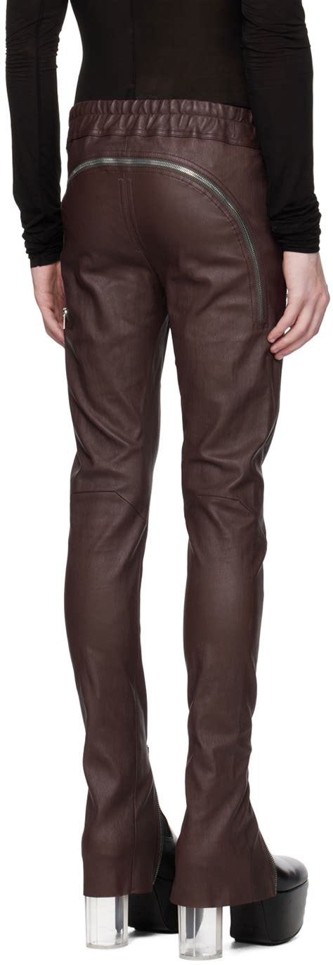 Rick Owens Brown Gary Leather Pants Rick Owens