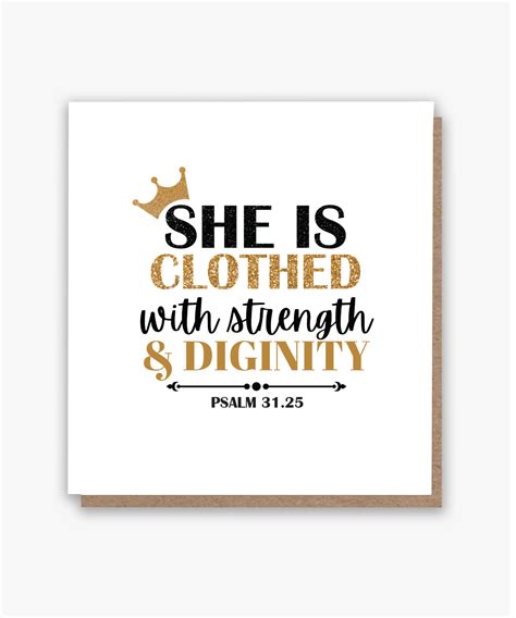 Clothed In Strength And Dignity Card The Black Card Company