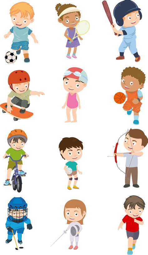 Premium Vector Set Of Kids Sport