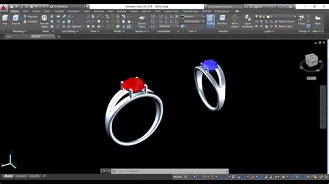 How To Make Diamond Ring In Autocad 3d Modeling Youtube