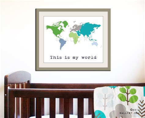 Kids Wall Art. World Map Print Childrens Wall Art. Kid - Etsy | Art wall kids, Childrens wall ...