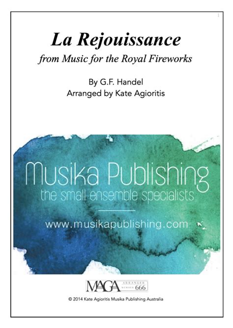 La Rejouissance From Music For The Royal Fireworks Saxophone