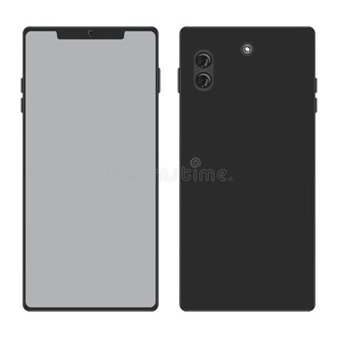 Smartphone With Front And Back Or Rear Side View Mobile Phone With