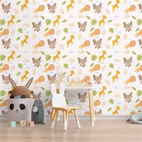 Papel De Parede Infantil Safari Baby 2 Arte Destaque