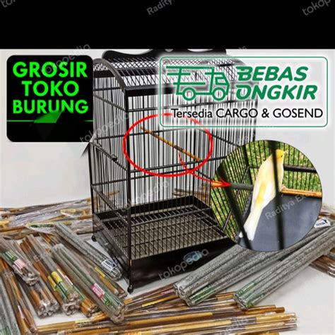 Jual Tangkringan Kandang Burung Kenari Pijakan Kayu Jati Sangkar