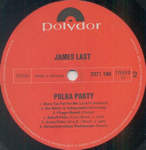 James Last Polka Party LP Album RE Akerrecords Nl