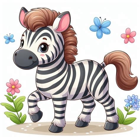 Premium Vector Cute Zebra Vector Cartoon Illustration