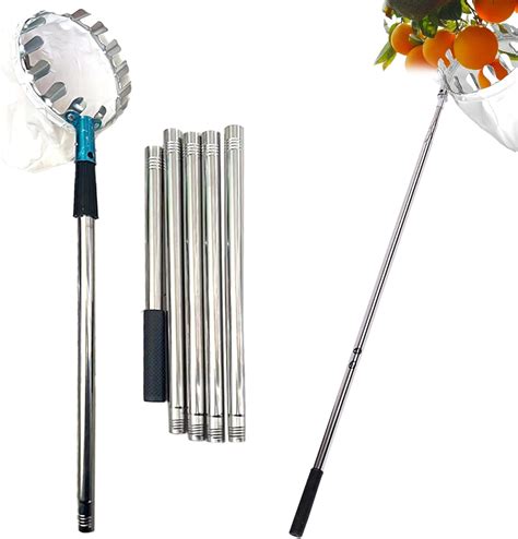 10ft Stainless Steel Apple Picker With Telescopic Handle Fruit Picker