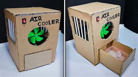 How To Make Mini Air Cooler From Cardboarddiy Air Cooler Art Home