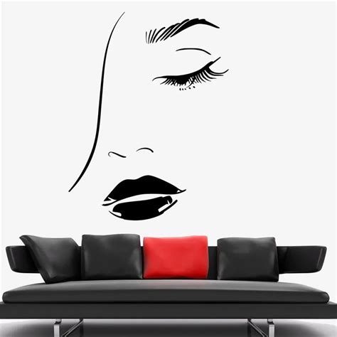 Sexy Girl Vinyl Wall Stickers With Beautiful Face Decor Personality Wall Sticker Diy Self