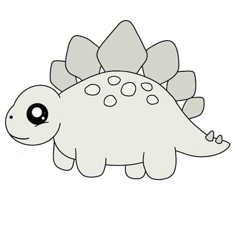 Premium Vector Cute Stegosaurus Dinosaur Line Art