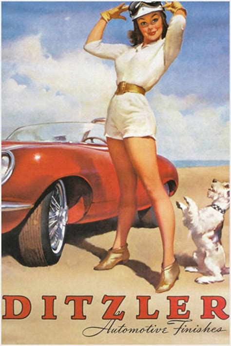 Vintage Pin Up Car