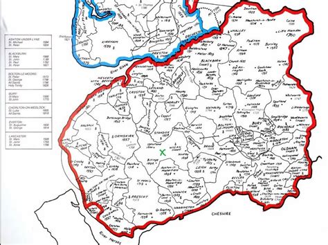 Old Lancashire Boundary Map