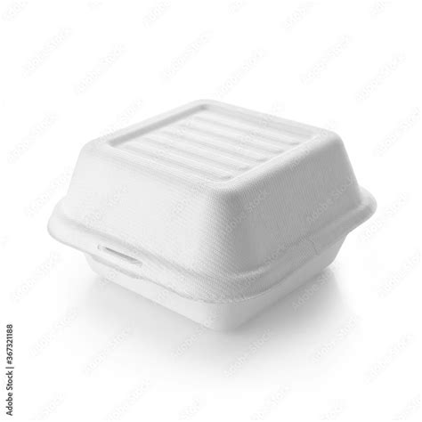 Blank Closed White Craft Burger Box Isolated On White Background Empty