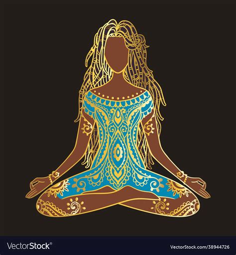 Yoga Girl African American Woman Doing Royalty Free Vector