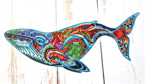 Iron On Applique Whale Tribal Native American Ocean Life Art Etsy