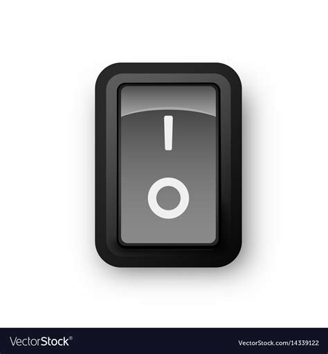 Black pc electric switch off position Royalty Free Vector