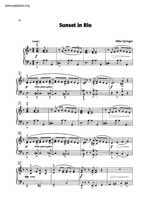 Mike Springer Sunset In Rio Sheet Music Pdf Free Score Download ★