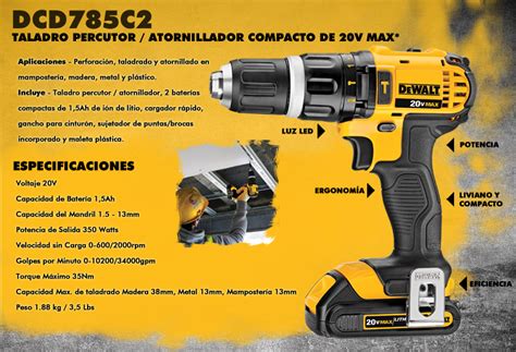 Conoce El Potente Taladro Inalambrico Dewalt DCD785C2 Revista Ferrepat