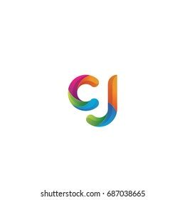 Initial Lowercase Letter Aj Curve Rounded Stock Vector Royalty Free