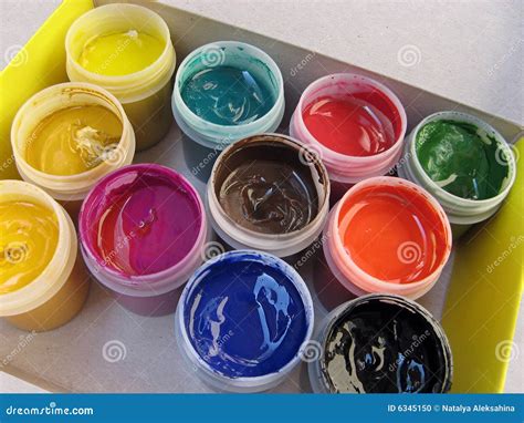 Gouache paint stock photo. Image of colours, draw, gouache - 6345150