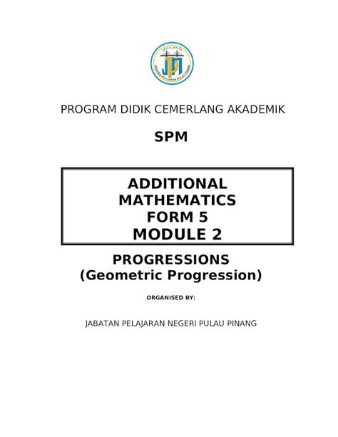 Doc Addition Mathematics Form Geometry Progression Module