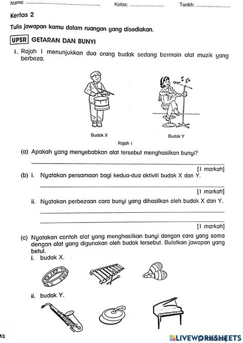 Bunyi Interactive Worksheet For 4 Live Worksheets