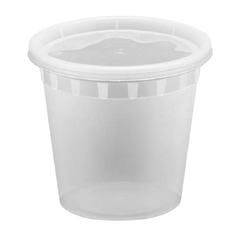 24oz Heavy Round Deli Pp Container With Lid Clear 240setscs Ezpak