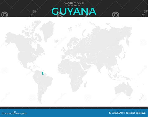 Co Operative Republic Of Guyana Location Map Stock Vector