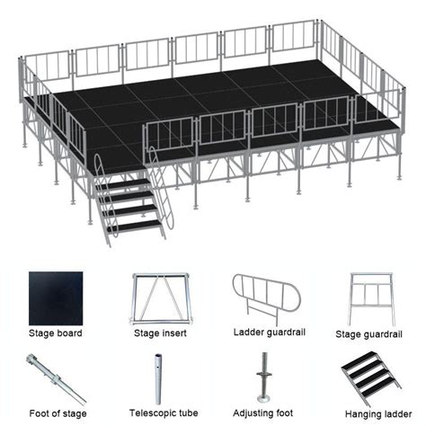 Heavy Duty Stage Lite Deck Stage With Handrail Railing China Stage