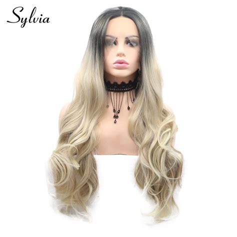 Sylvia Brown Ombre Blonde Body Wave Synthetic Lace Front Wigs With